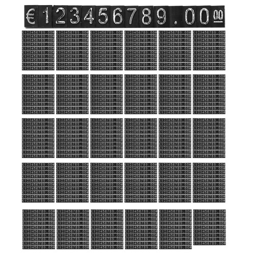 300Sets Plastic Cubes Price Display Tags Adjustable Number Stand Frame Label Shop
