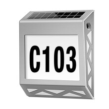 Waterproof Street Sign Solar Digital House Light Number Wall Light Address Sign Number Plate Suitable for Garden C