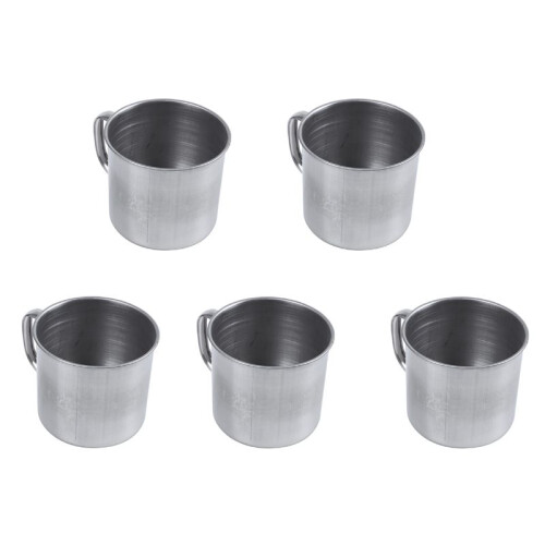 5X Edelstahl-Kaffee-Tee-Becher-Schale-Camping / Reise-3.5