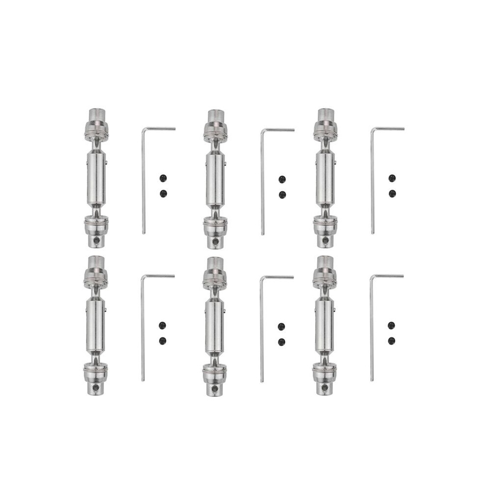 6X Upgrade Metal Cvd Drive Shaft For Wpl D12 C24 C34 B14 B24 B16 B36 Mn D90 Mn99s Henglong Rc Car Accessories, Silver 4711540864460