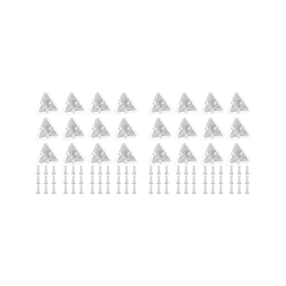 24Pcs Acrylic Corner Brackets With Semitransparent Screws Clear 3-Hole Right Angle Joint Brace Brackets 4711114159503