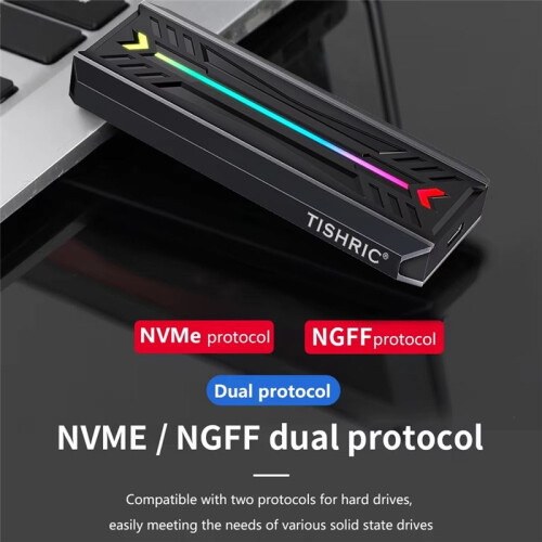 Extern Nvme M2 SSD-Hölje M.2 NGFF NVME Dual Protocol Solid State Drive-Hölje Stöder M.2 NGFF 2230/2242/2260/2280 2