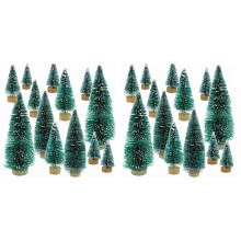 68 Pcs Christmas Tree Snow Frost Small Pine Tree DIY Desktop Decoration Christmas Ornaments Tree Decorations