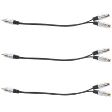 3X Metall Rca Buchse auf Dual 2Rca Stecker Vergoldeter Adapter, Stereo-Splitter Y Audio Kabel (Rca F-2, Rca M)