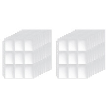100X Pockets Double-Sided Trading Card Pages Sleeves 9-Pocket Clear Plastic Game Card Protectors for Fit 3 Ring Binder
