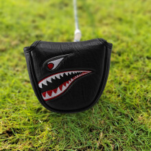 1 St PU-LäDer med Hajbroderimagnet Golfklubba Putter Cover Golfklubb Putter Headcovers