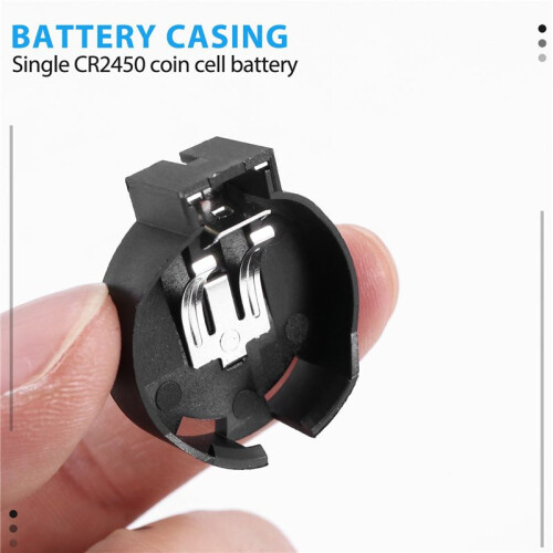 2 Pcs CR2450 Coin Cell Button Battery Socket Holder Case 2 Pins Black 1