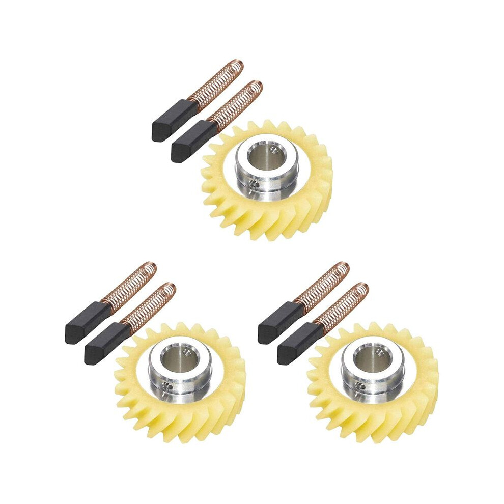 3 Pcs W10112253 9706416 Motor Brush W10380496 4162897 Mixer Worm Drive Gear For Stand & 3 Pair Of Motor Brush 4711967986622