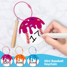 Set di 15 Portachiavi A Forma di Gelato e Baseball con Mazza, Regali per Squadre, Decorazioni per Feste, Etichette per Borse e Valigie.