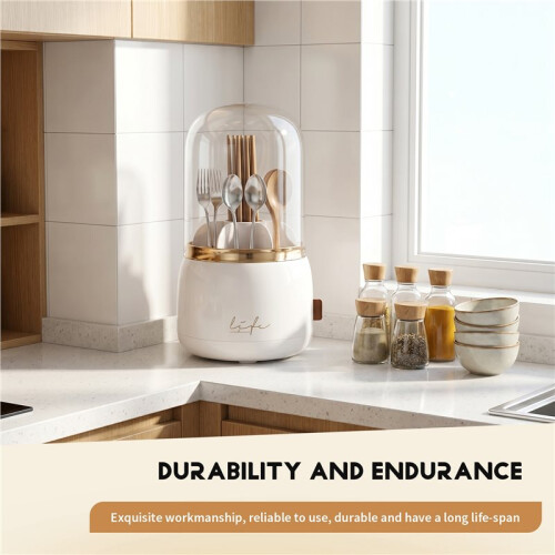 360 Rotation Silverware Organizer for Kitchen Counter,Utensil Holder Box Silverware Box Holder for Party 2