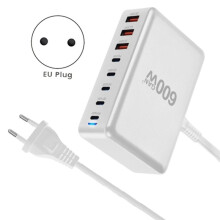 600W GaN Charger USB C Fast Desktop USB Type C PD3.1 Charger Fast Charging for S24 Laptop EU Plug