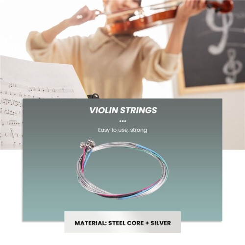 Set Steel Core E A D G Violin Strings for Full Size 4/4 2
