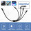1 to 4  Power 4-Port Splitter Adapter Adaptor Cable CCTV Camera 5