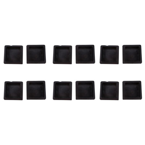 100mm X 100mm Plastic Ribbed Square End Caps Cover Tube Inserts 12 Pcs