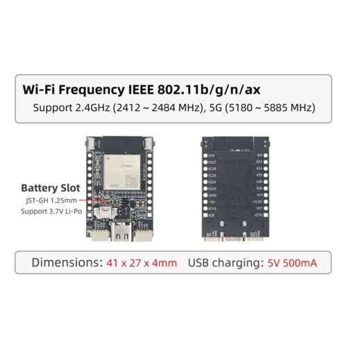 Módulo WiFi PINMAP T7-C5 C5--1 2.4G 5GHz Wi-Fi6&BLE5+802.15.4 Thread/Módulo Zigbee de 32 Bits 1