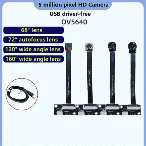 OV5640 5 Million Video Camera Module Notebook USB Drive-Free Module for DIY Electronic Component,120 Degrees Fixed-Focus 1
