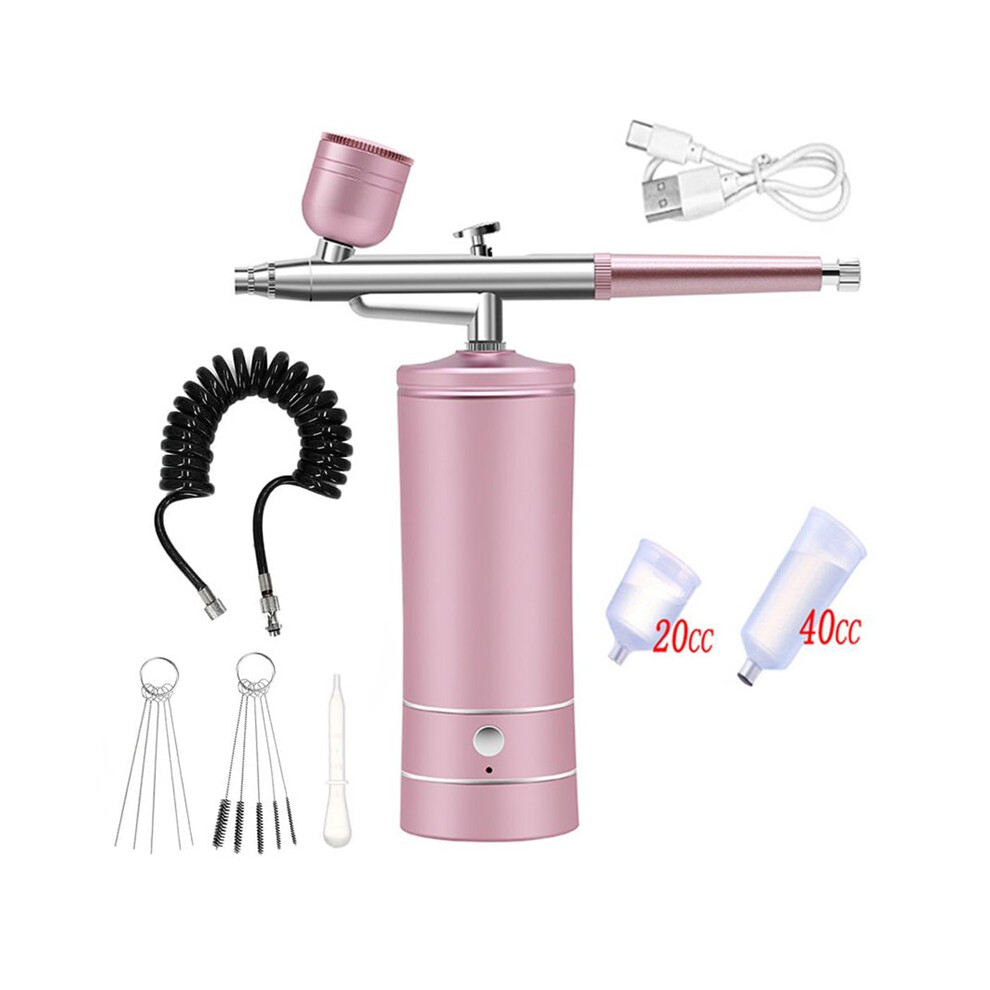 (Pink) Airbrush Painting Airbrush With Compressor Mini Spray Gun For Paint Modeling Paint Spray Portable Airbrush Kit With Compressor 4017648550572