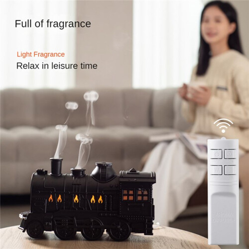 Train Humidifiers Train Aromatherapy Cool Mist Diffuser Air Humidifiers Oil Retro Diffusers with Remote Control UK Plug 2