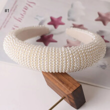 (A) New Women Fashion Retro Pearl Headbands Exquisite Hair Accessories for Women's Hands Girl's Hair Accessories Fashion Gifts