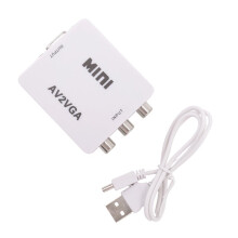 Konwerter Audio-Wideo AV (RCA) na VGA, Rozdzielczość ObsłUgi 1080 P/720 P, z Portem WejśCiowym Audio 3,5 Mm, dla STB TV PC