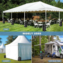 Outdoor Tent Foot Sandbags 4Pcs 10/20L, Waterproof 500D PVC Fabric for Camping Black 20L
