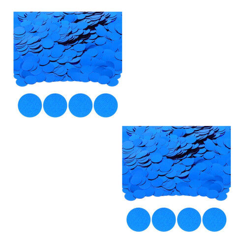 2Pièces Confettis Ronds Table Bleus Brillants Pour 2