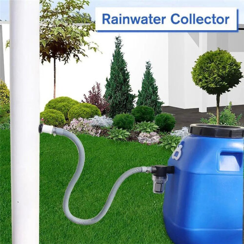Rain Catcher Rain  Diverter Rainwater Collection System 1 Set 75mm Flex Hose Durable Sealing Rubber Ring 2