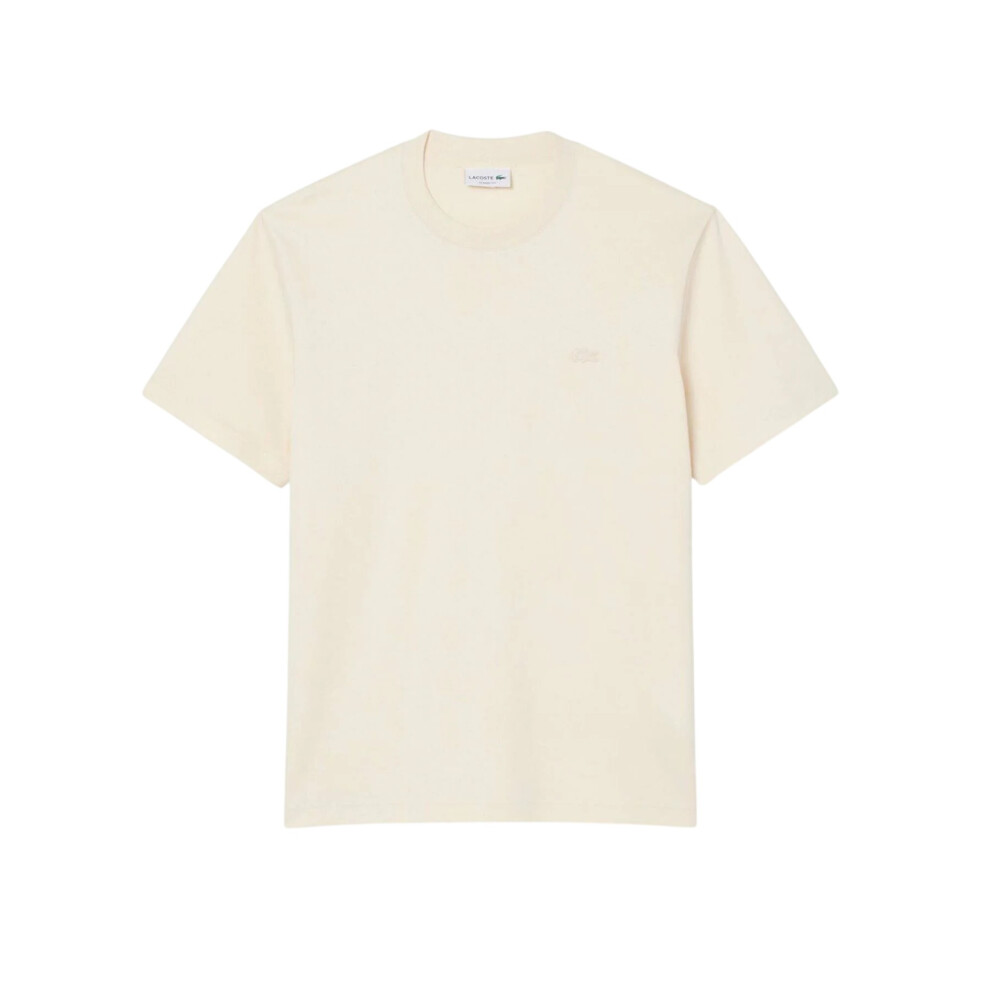 Lacoste (M, ) Mens Paris Logo Cotton T-Shirt Cream