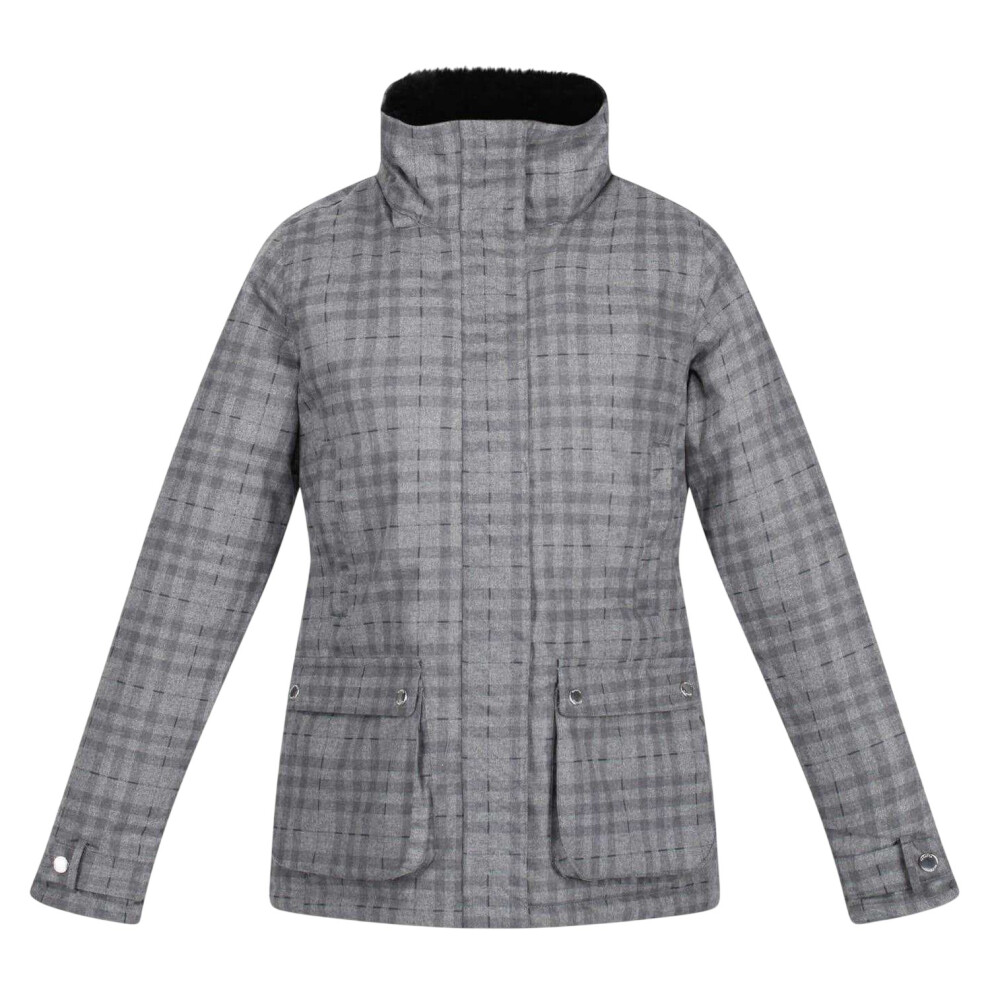 Regatta Womens/Ladies Leighton Plaid Waterproof Jacket Grey
