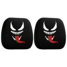 Pair Universal Car Headrest Covers Soft Mesh Fabric with-4