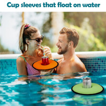 Floating Drink Holder Floating Coaster Pool Drink Holder Beverage Float Cup Holder for Pool Party Outdoor Water Orange