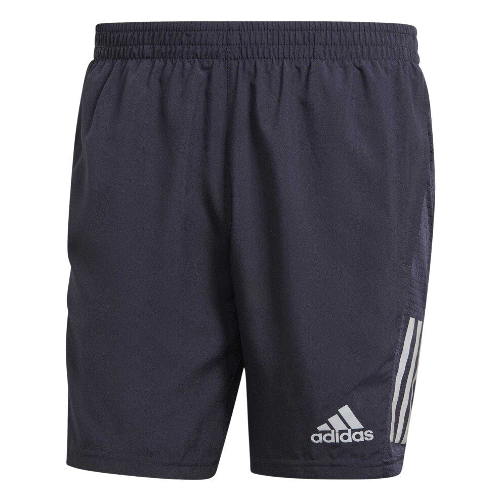 Adidas (L, Legend Ink/Reflective Silver) Mens Lightweight Running Shorts