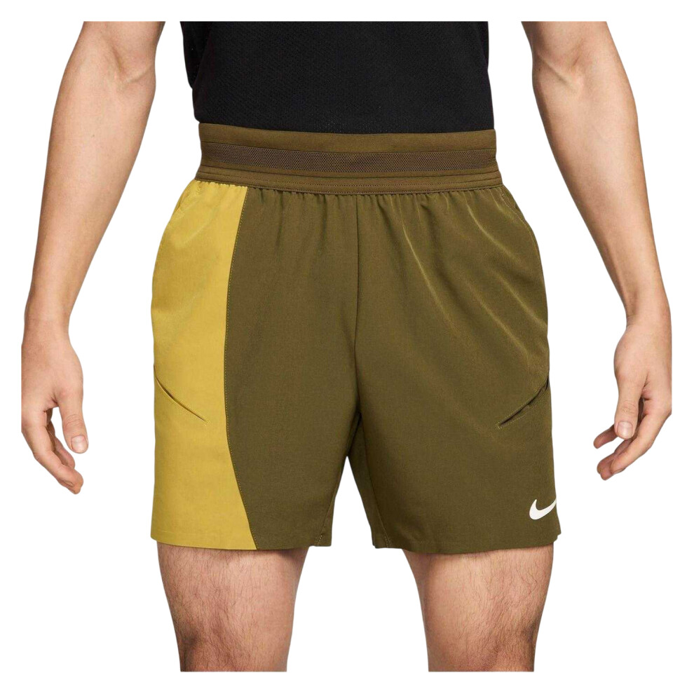 Nike (S, Olive Green) Mens Slam Tennis Shorts