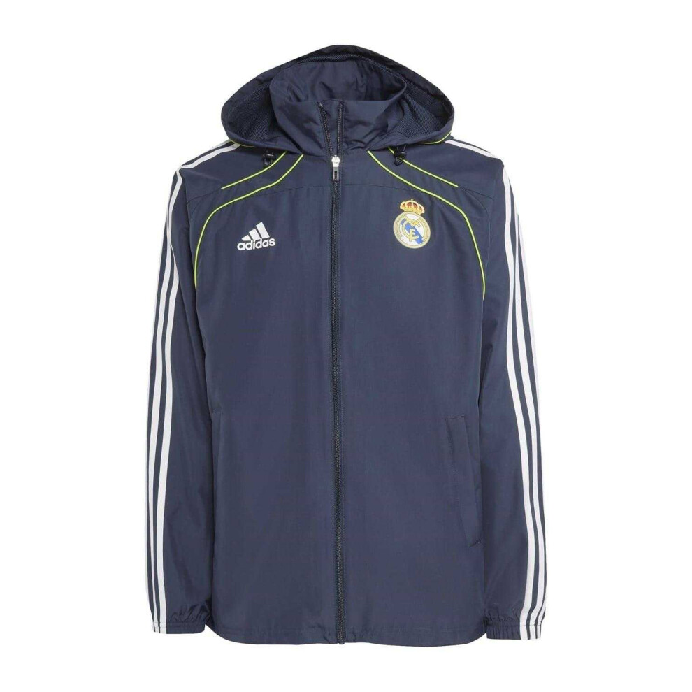 Adidas (L, Night Navy) Mens Real Madrid Cf Windbreaker Blue,Multicoloured