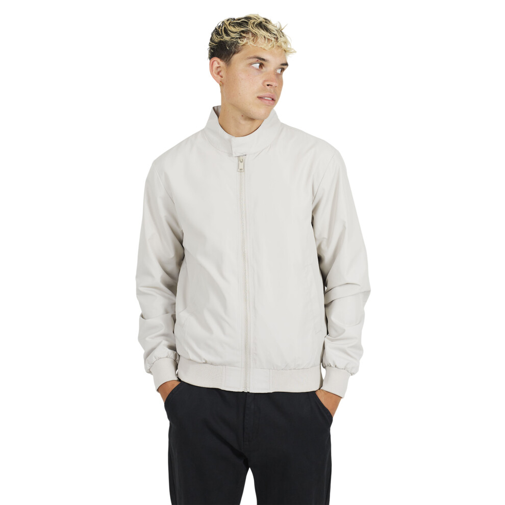 Brave Soul (L, Light Sage) Mens Funnel Neck Harrington Jacket Multicoloured
