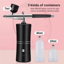(Black) Airbrush Nail With Compressor Portable AirBrush Compressor Kit For Nails Art Paint Cake Crafts Air brush Compressor Nails Spray