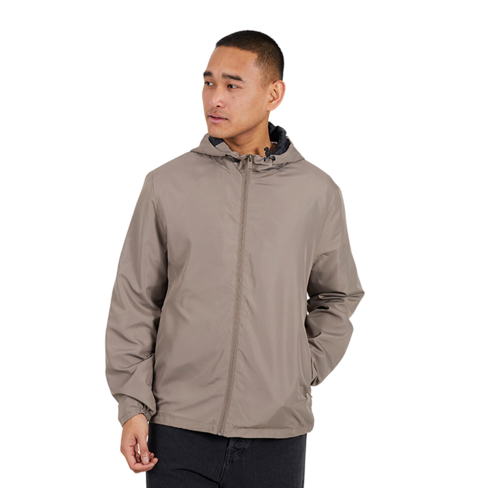 Brave Soul (M, Taupe) Mens Lightweight Hooded Jacket Multicoloured
