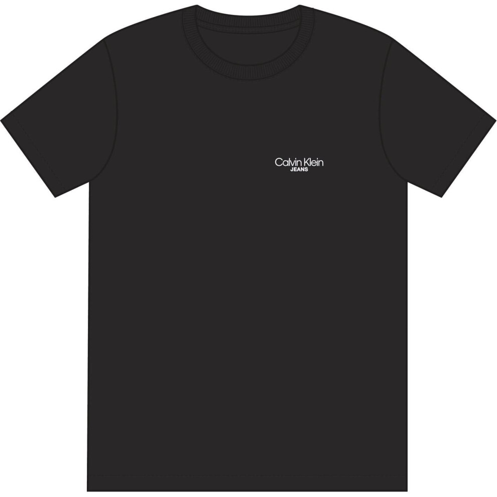 Calvin Klein (M, ) Mens Back Print Logo Regular T-Shirt Black