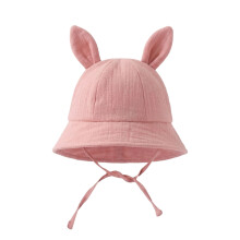 Baby Cotton Rabbit Ears Hat Warm & Breathable Infant-Dark pink