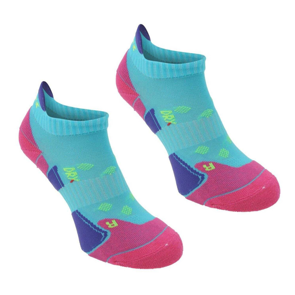 Karrimor (4 Uk-8 Uk, Turquoise/Fuchsia Neon) Womens/Ladies Cushioned Ankle Socks (Pack Of 2)