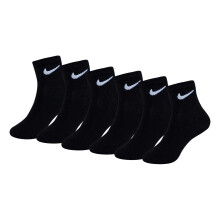 (8 UK Child-13 UK Child, Black) Nike Childrens/Kids Logo Ankle Socks (Pack of 6)