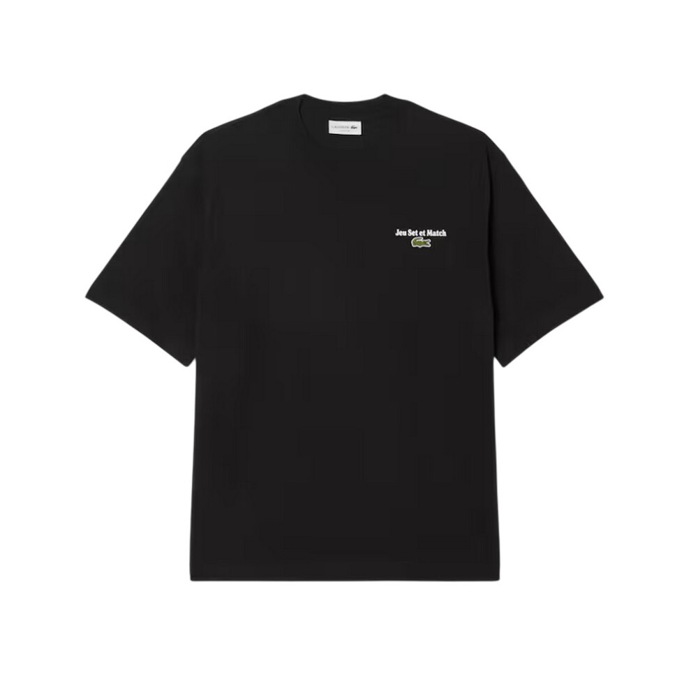 Lacoste (L, ) Mens Jersey Loose T-Shirt Black