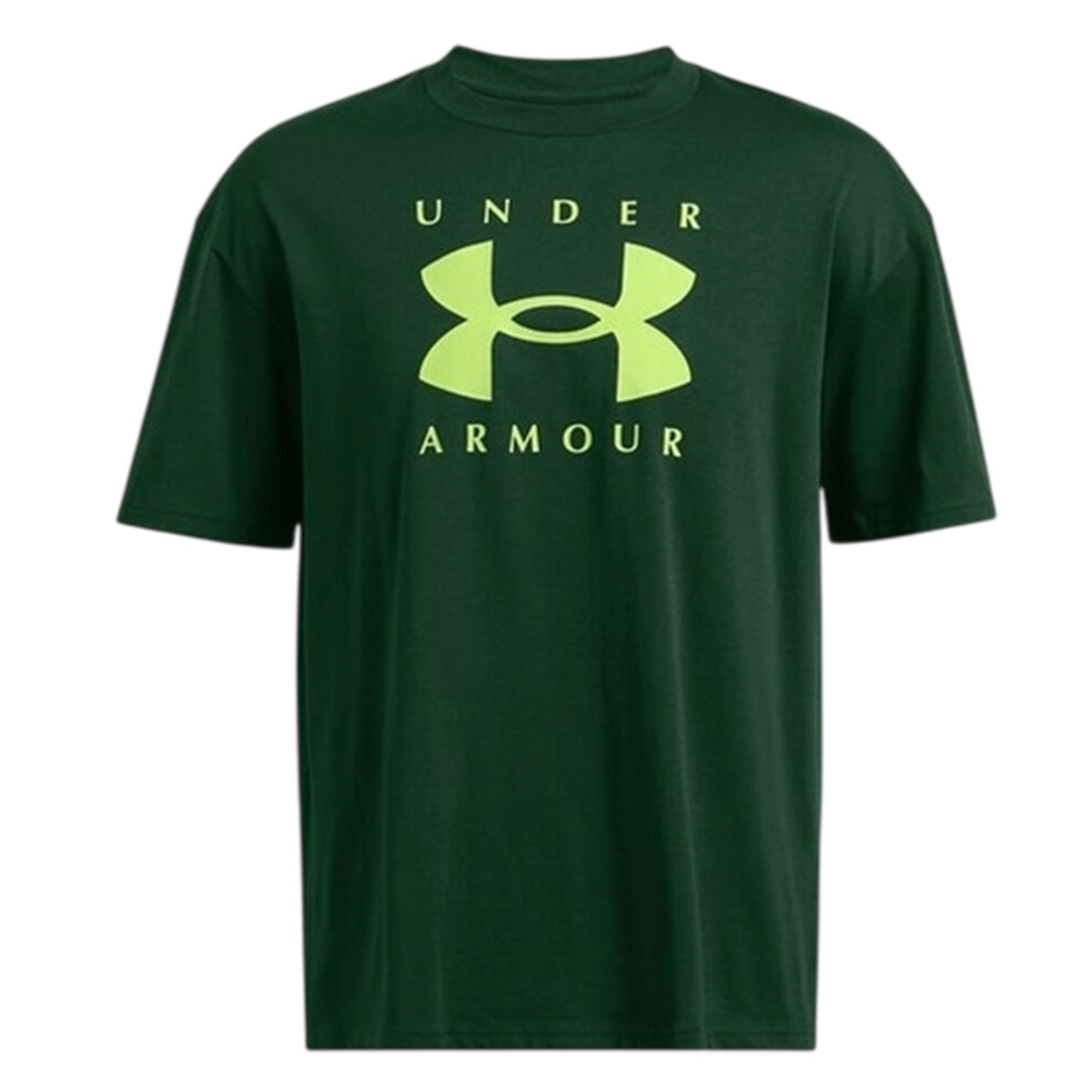 Under Armour (S, Green) Mens Logo Heavyweight Loose T-Shirt