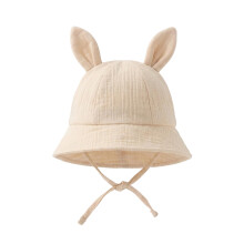 Bonnet délicat avec oreilles de lapin pour bébé de 0 à 2-Beige