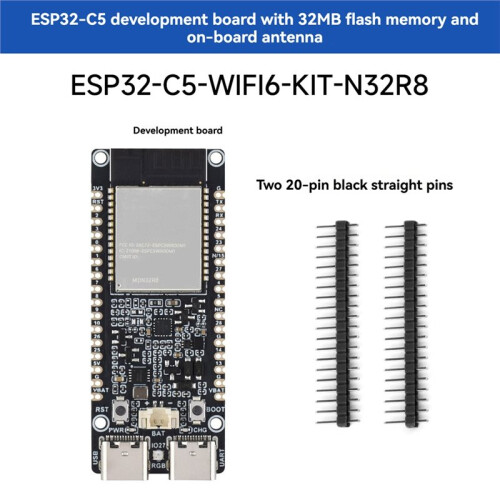 For ESP32-C5 Dual WIFI6 Development Board 2.4GHz/5GHz 32MB Flash 240MHz RISC-V MCU Module BLE 5/Thread/Zigbee 1