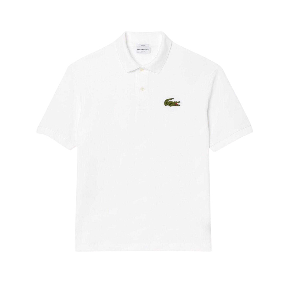 Lacoste (S, ) Mens L.12.12 Embroidered Logo Loose Fit Polo Shirt White