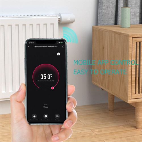 Tuya  ZigBee Radiator Actuator TRV Programmable Thermostatic Radiator Valve App Remote Black 1