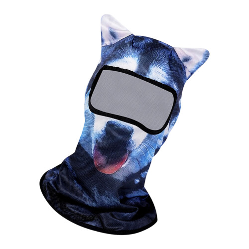 Masque de cyclisme drôle en soie glacée-modèle de chien bleu