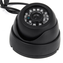 3X Schwarz Ueberwachungskameras PAL 1/3 Zoll CMOS 700TVL 24 LED IR Cut 3,6 mm Sicherheit Indoor Kuppel CCTV Kamera
