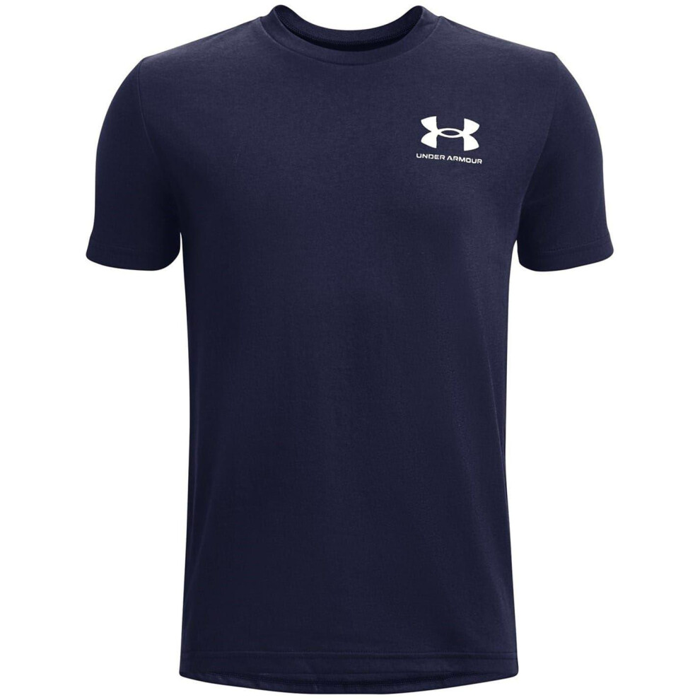 Under Armour (9-10 Years, Navy/Grey) Boys Logo Short-Sleeved T-Shirt